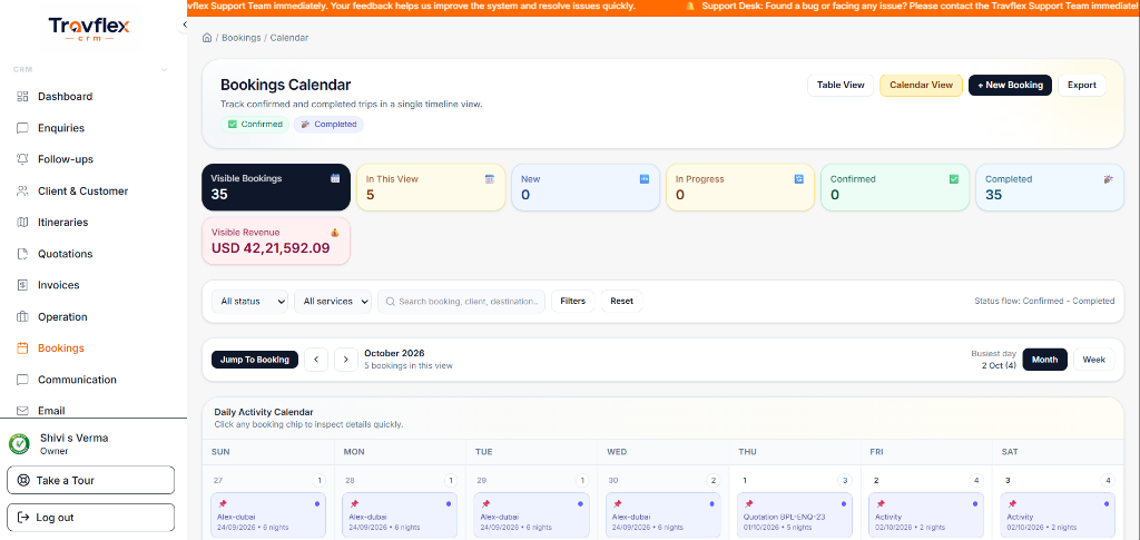 Booking Management Preview
